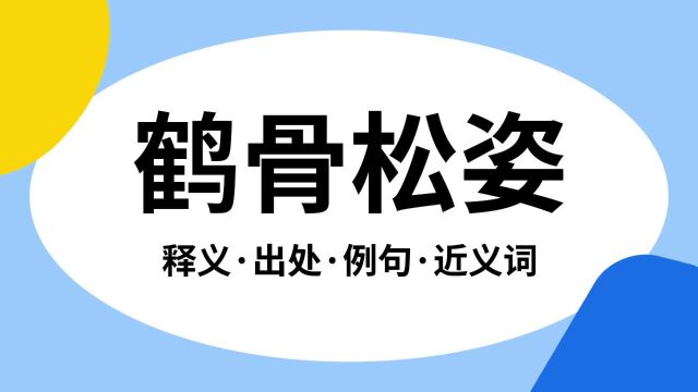 “鹤骨松姿”是什么意思?