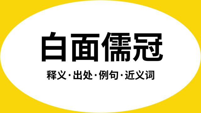 “白面儒冠”是什么意思?