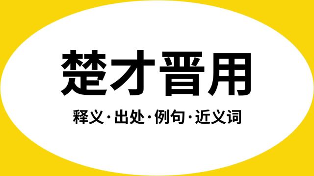 “楚才晋用”是什么意思?