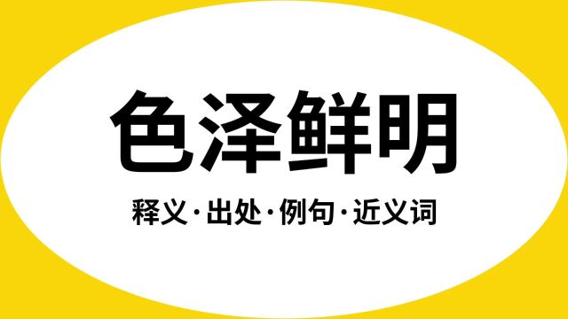 “色泽鲜明”是什么意思?