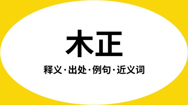 “木正”是什么意思?