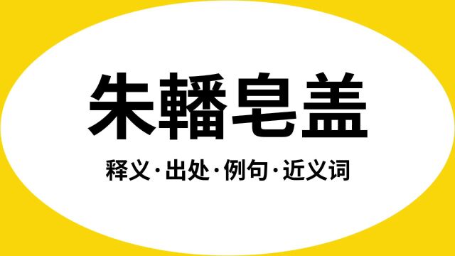 “朱轓皂盖”是什么意思?