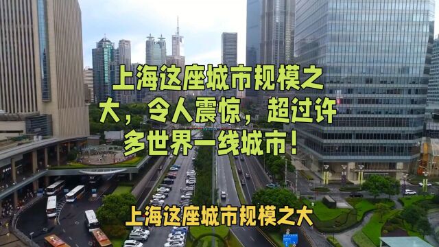 上海这座城市规模之大,令人震惊,超过许多世界一线城市!