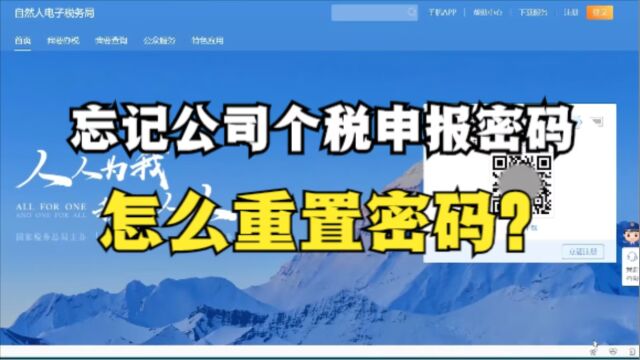 忘记公司个税申报密码,怎么重置、找回个税申报密码?