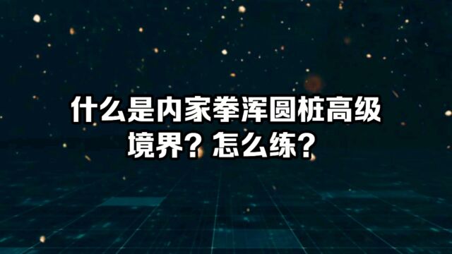 什么是内家拳浑圆桩高级境界?怎么练?