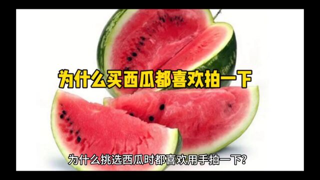 为什么挑选西瓜的时候都喜欢用手拍一下呢?