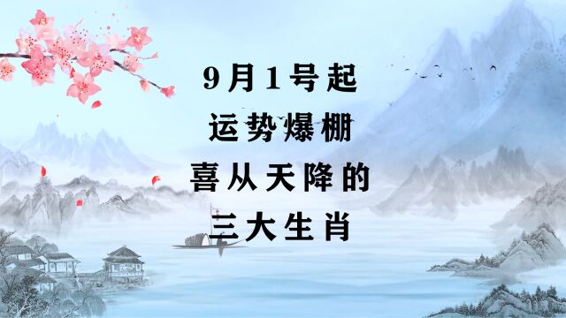 9月1号起,运势爆棚,喜从天降的三大生肖、第3名.