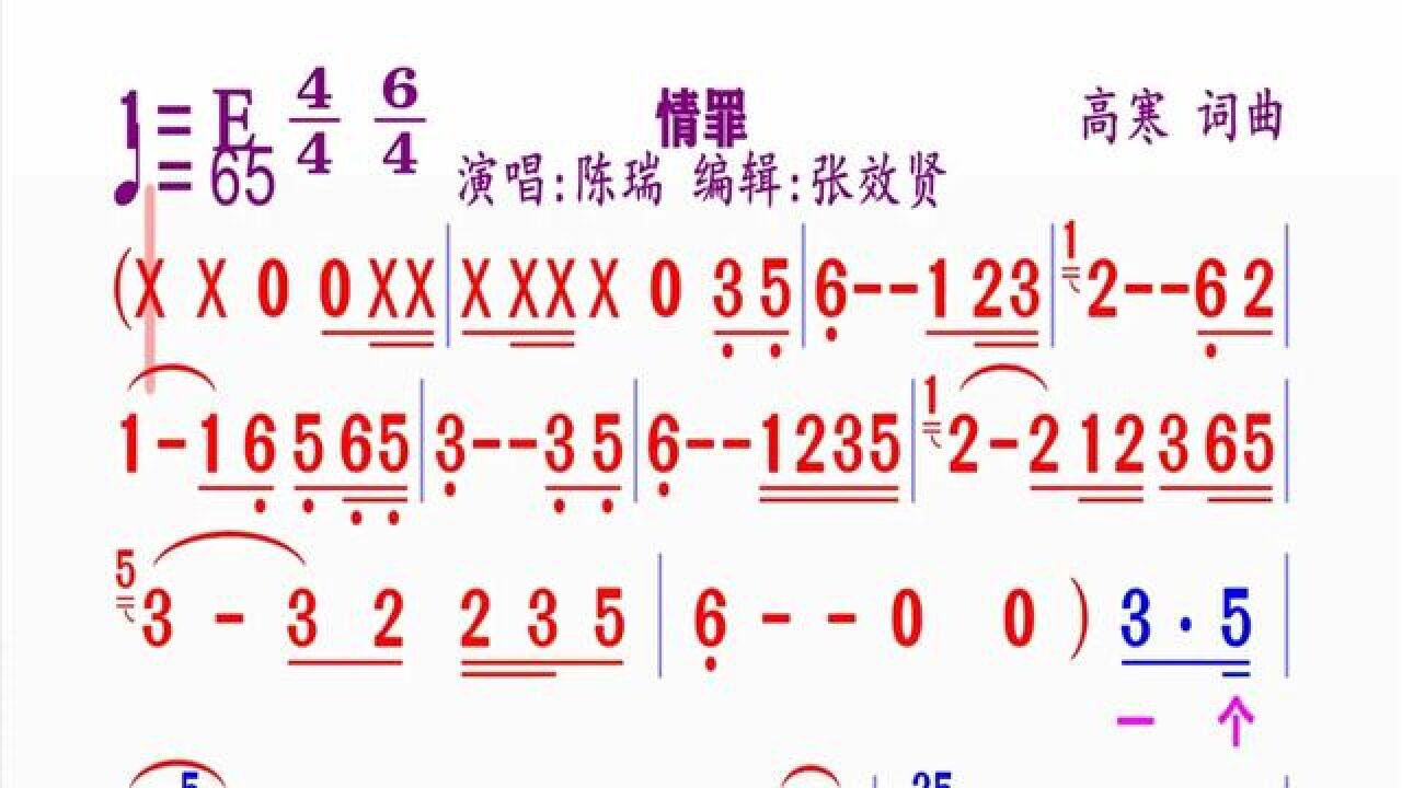 《情罪》简谱#动态谱