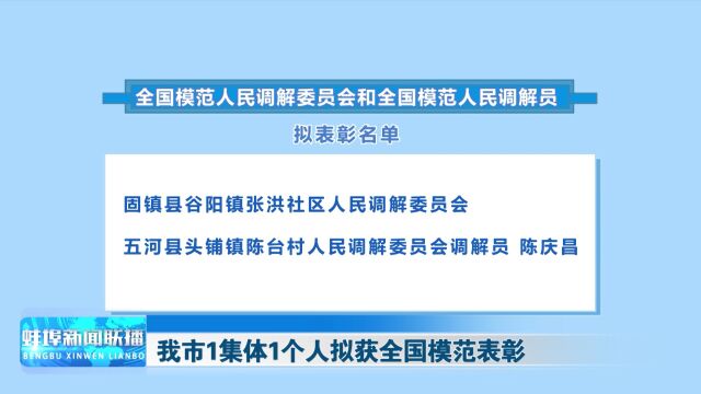 我市1集体1个人拟获全国模范表彰