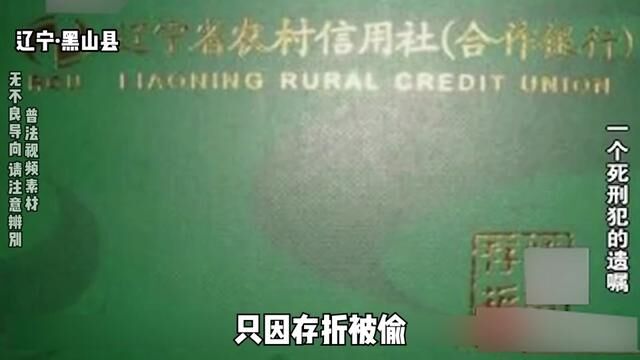 存折被偷去报案,怎料自己被判死刑? #大案纪实 #我的观影报告 #案件 #普法小剧场