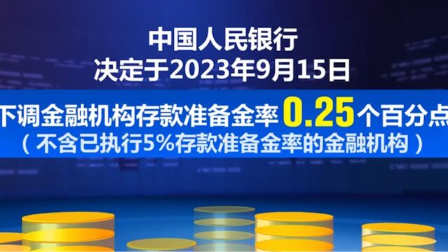 中国人民银行,下调金融机构存款准备金率0.25个百分点