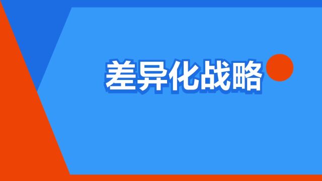 “差异化战略”是什么意思?