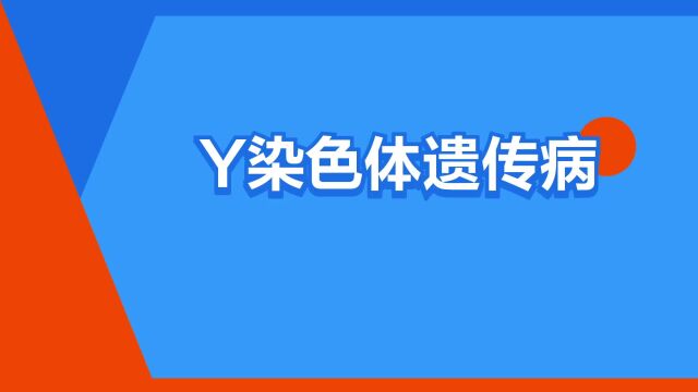 “Y染色体遗传病”是什么意思?