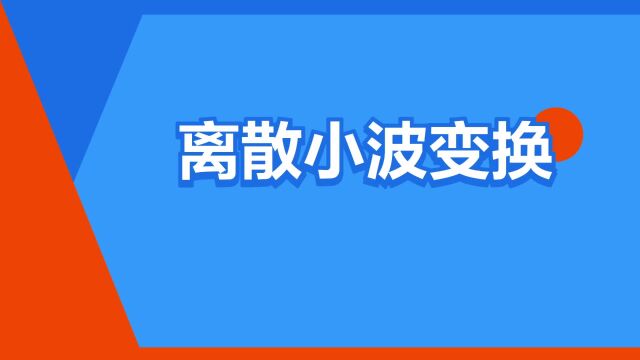 “离散小波变换”是什么意思?