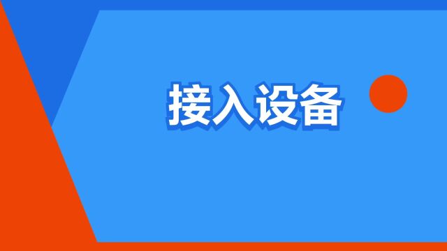 “接入设备”是什么意思?