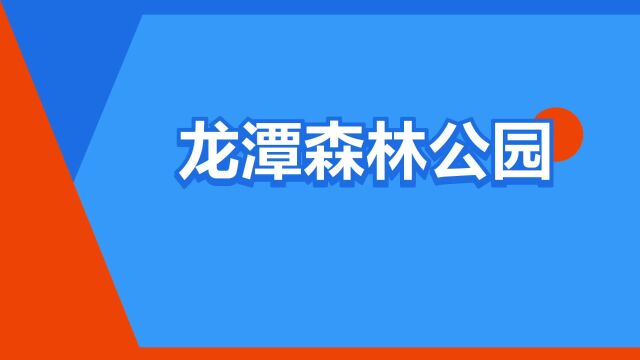 “龙潭森林公园”是什么意思?