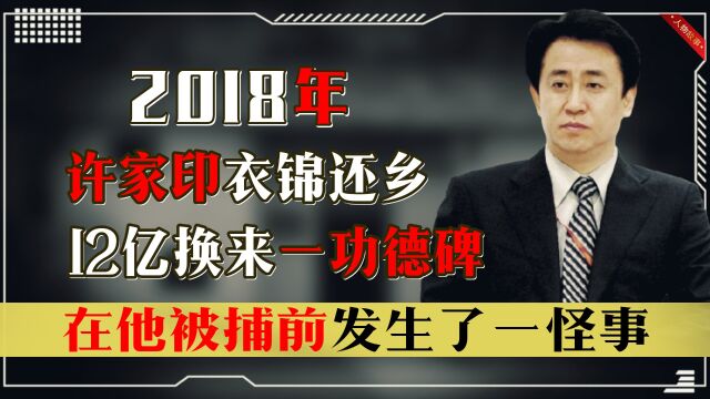 2018年许家印衣锦还乡,用12亿换来一块功德碑,被捕前发生一怪事