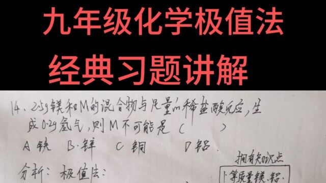 九年级化学极值法经典习题讲解