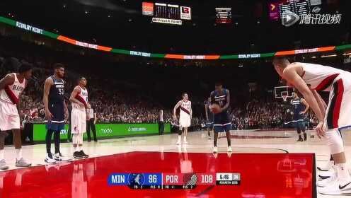 《NBA全场回放》【原声回放】森林狼vs开拓者第4节 康诺顿扣篮像吃饭一样简单