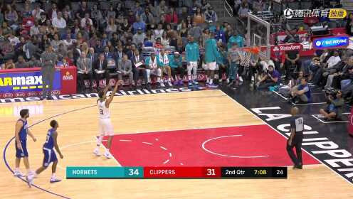 《NBA全场集锦》黄蜂vs快船第2节精编 格里芬翻身勾手命中