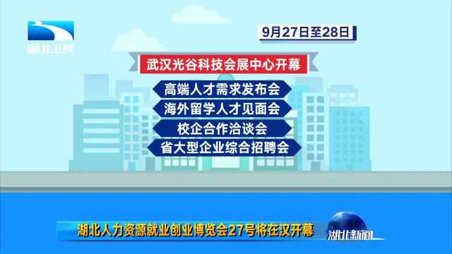 湖北人力资源就业创业博览会27号将在汉开幕