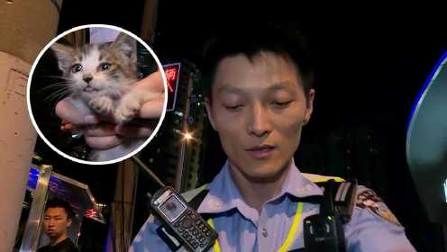 帅哥警察救萌猫，网友：求“带走”