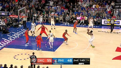 《NBA全场集锦》【原声】雷霆117-115费城 威斯布鲁克6犯离场乔治3+1准绝杀