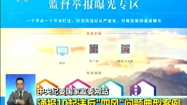 中央纪委国家监委网站 通报10起违反“四风”问题典型案例