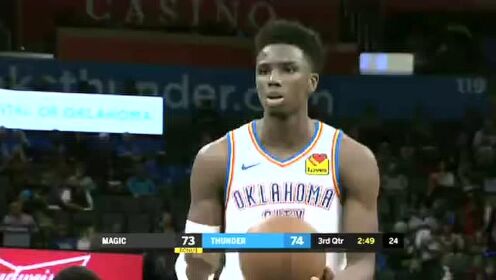 《NBA全场回放》【原声回放】魔术vs雷霆第3节 亚历山大助飞亚当斯空接暴扣