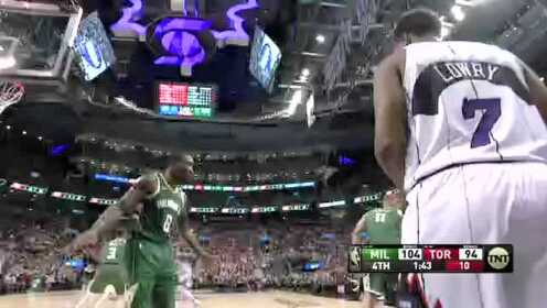 《NBA全场回放》【原声回放】雄鹿vs猛龙第4节 字母哥撤步跳投稳稳命中