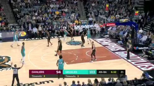 《NBA全场回放》【原声回放】骑士vs灰熊第4节 艾伦灵性抛投打成2+1