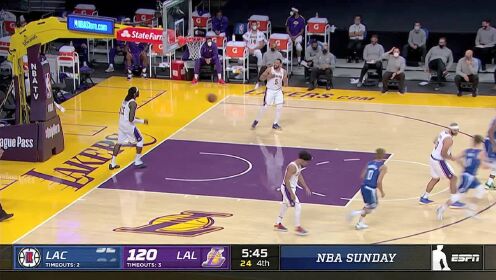 《NBA全场回放》NBA季前赛：快船vs湖人 第4节中文解说回放
