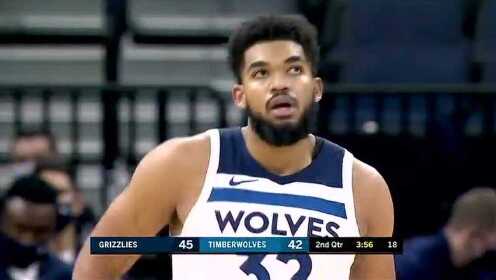《NBA全场回放》【回放】灰熊vs森林狼第2节 莫兰特命中压哨三分