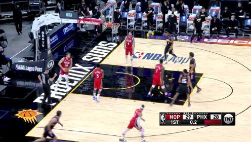 《NBA全场集锦》2.5秒的边线球配合 沙里奇极限三分准压哨入网