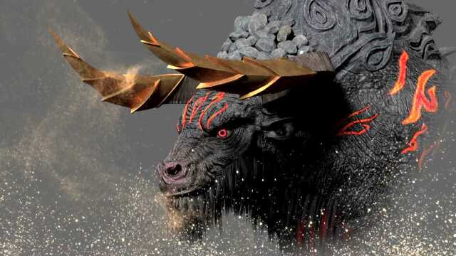 完美世界  完美世界动画:离火牛魔展示,看上去比双头火犀好吃