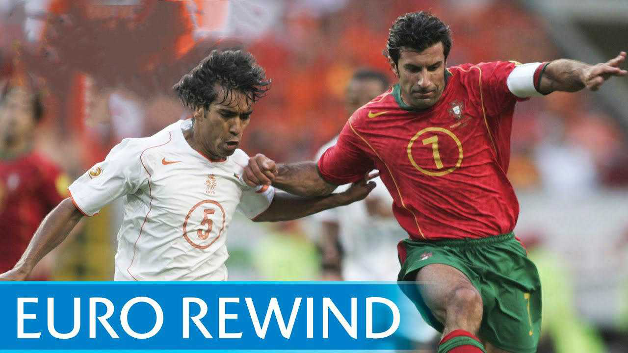 欧洲杯经典 2004年欧洲杯葡萄牙2-1荷兰 c罗激情脱衣庆祝