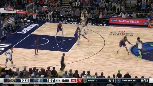 《NBA全场集锦》撤步干拔手起刀落 爱德华兹中距离发难迎射戈登 