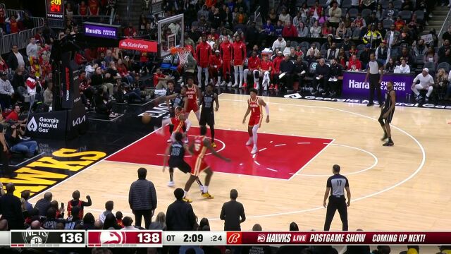 NBA常规赛：篮网vs老鹰英文原声全场回放