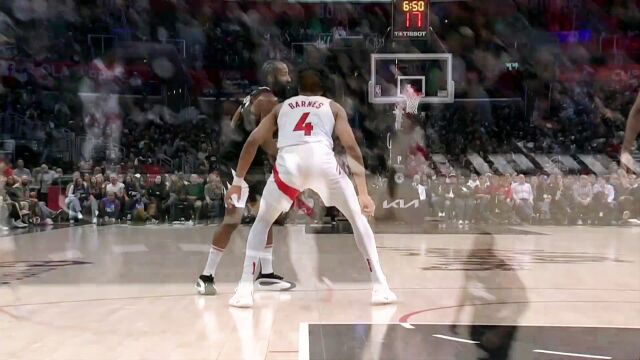 哈登连线乔治空接暴扣石破天惊