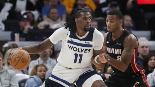 《NBA全场集锦》热火vs森林狼五佳球 里德顶翻阿德巴约强硬上篮2+1