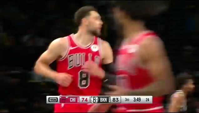 NBA常规赛：公牛vs篮网第3节英文原声回放