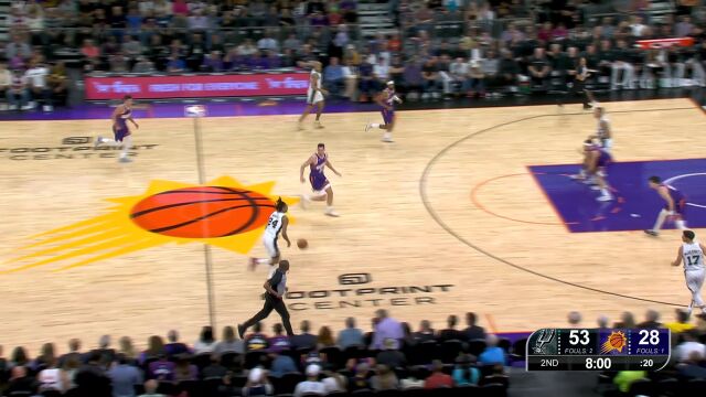 一副长臂真的叫人好不羡慕 文班亚马空中二传索汉篮下打进