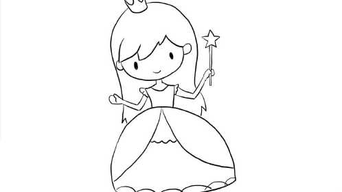 可爱简单的魔法小公主幼儿亲子儿童简笔画幼儿园学画画