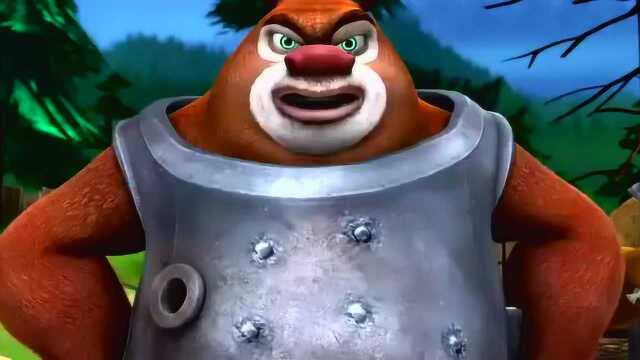 熊出没 光头强拿枪射击的动作太帅了