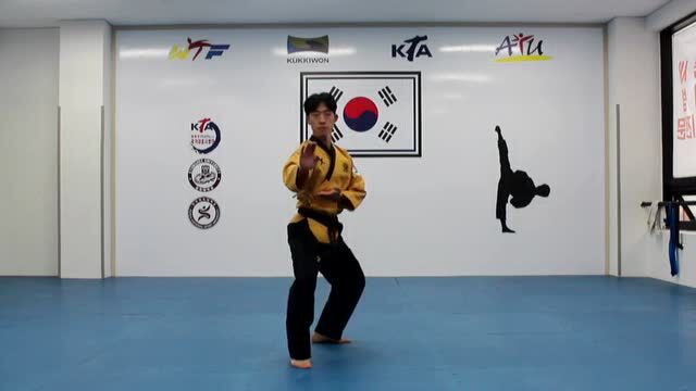 武道馆跆拳道有级者品势太极四章