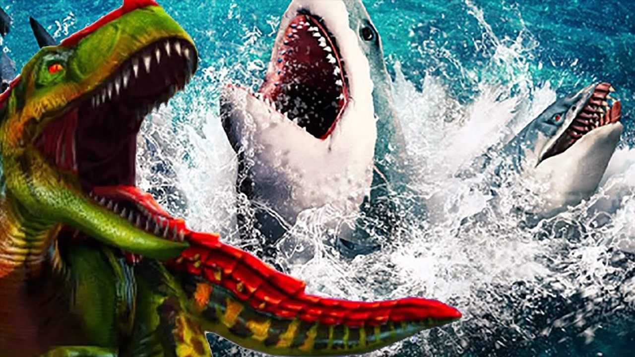 侏罗纪世界游戏:巨齿鲨大战旋齿鲨 谁能战斗到最后 恐龙公园