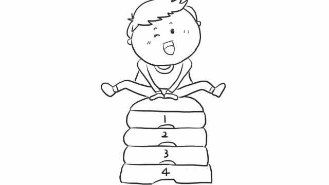 跳马的小男孩幼儿亲子简笔画 宝宝轻松学画画