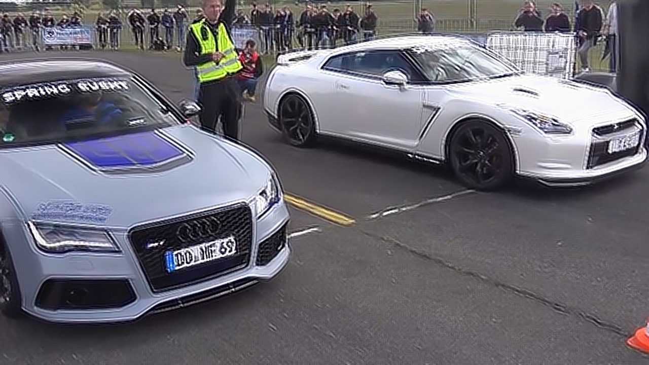 西装暴徒rs7大战战神gtr起步瞬间便胜负已分