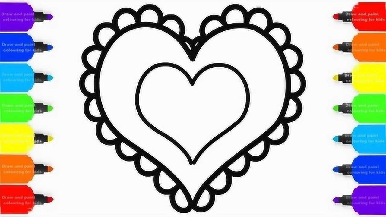 亲子简笔画公主彩虹心项链右脑开发涂颜色