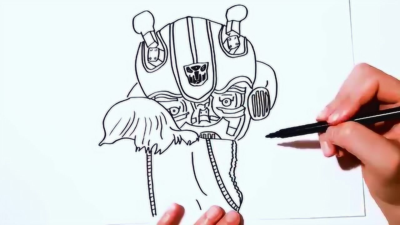 儿童简笔画:变形金刚大战怪兽